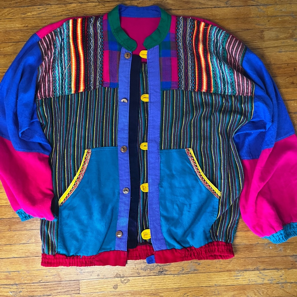 Vintage Guatemalan Patchwork Jacket In Vibrant Co… - image 7